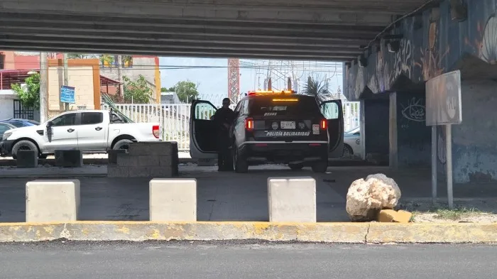 A road bridge in Playa del Carmen where a homeless person was found dead Monday