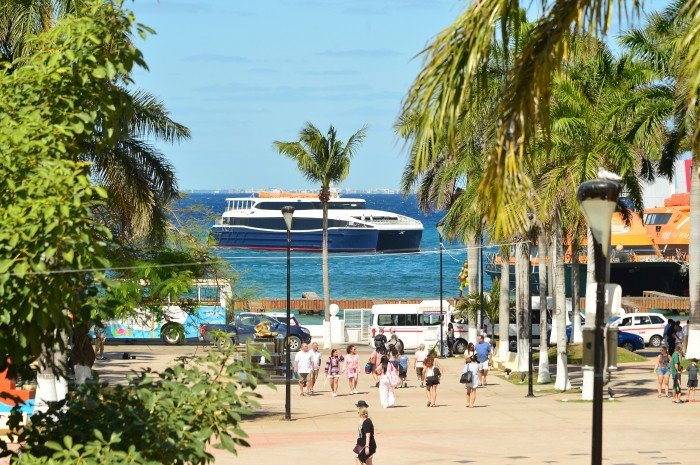 Ferry boats docked at San Miguel pier in Cozumel, Quintana Roo