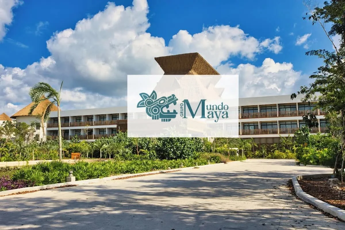 Hotel Mundo Maya Tulum building advertising seasonal rates for the low and high seasons