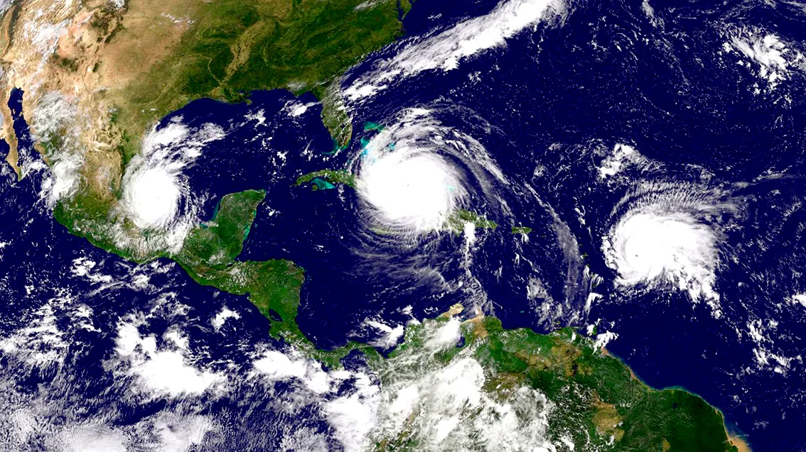 Tropical weather systems near Quintana Roo during hurricane season