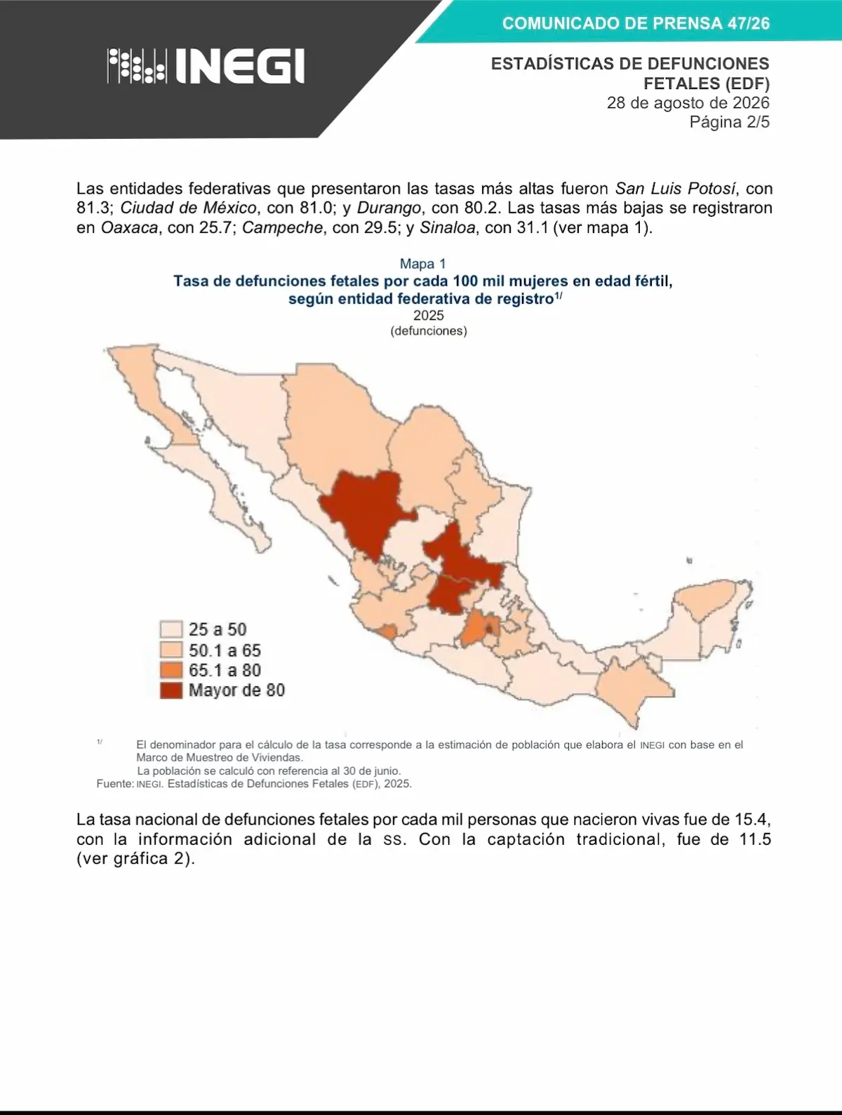 Fetal death statistics for Quintana Roo reported by INEGI