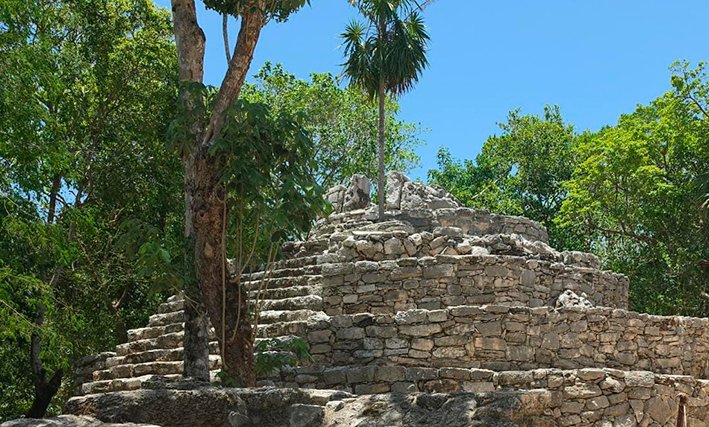 The Kohunlich archaeological zone in southern Quintana Roo