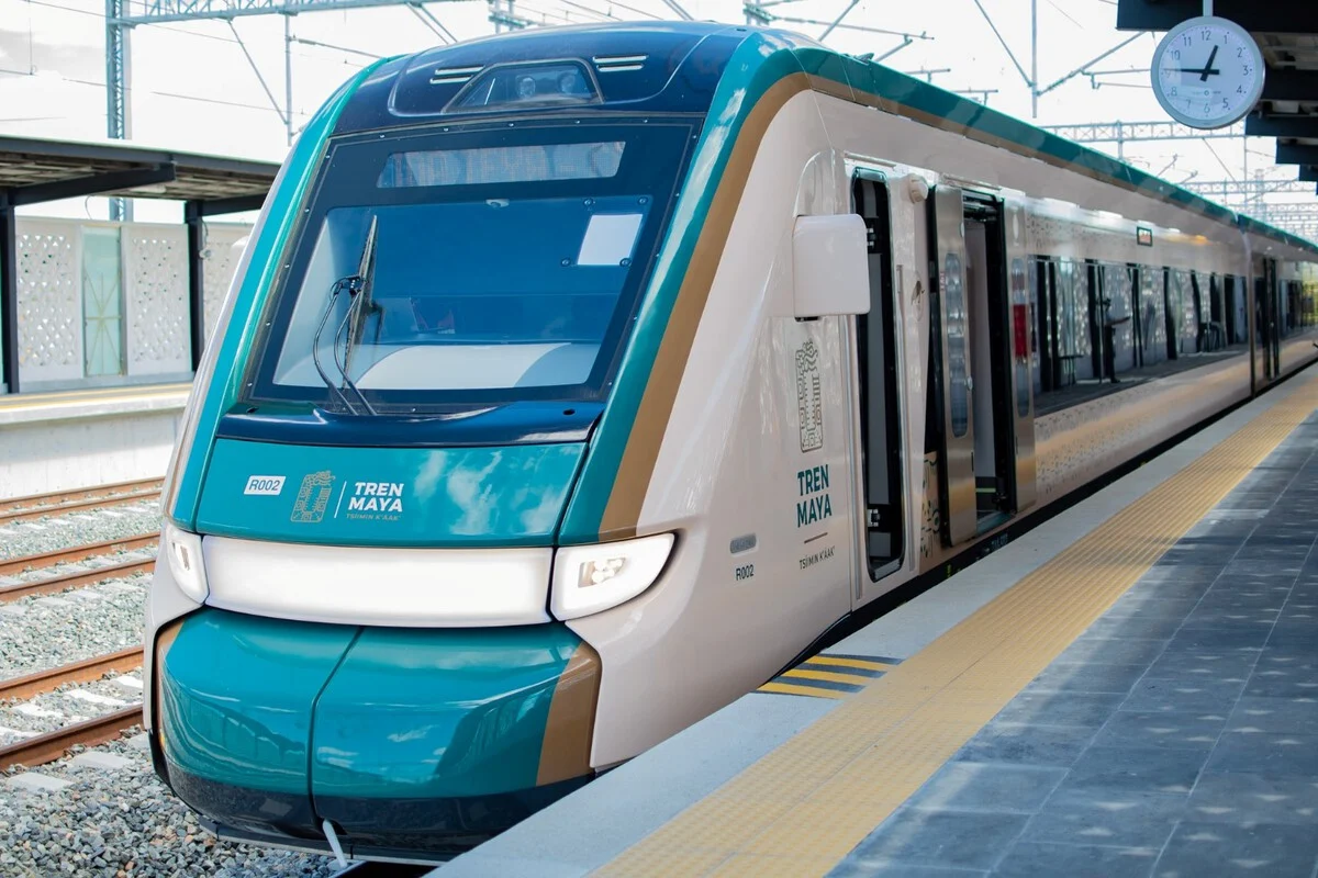 A Maya Train traveling through the Yucatan Peninsula as its operator reports deepening financial losses