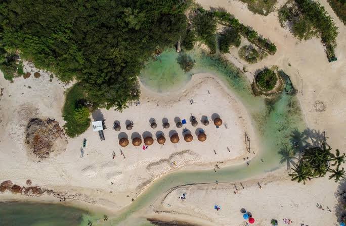 Punta Esmeralda beach in Playa del Carmen with sand and turquoise water