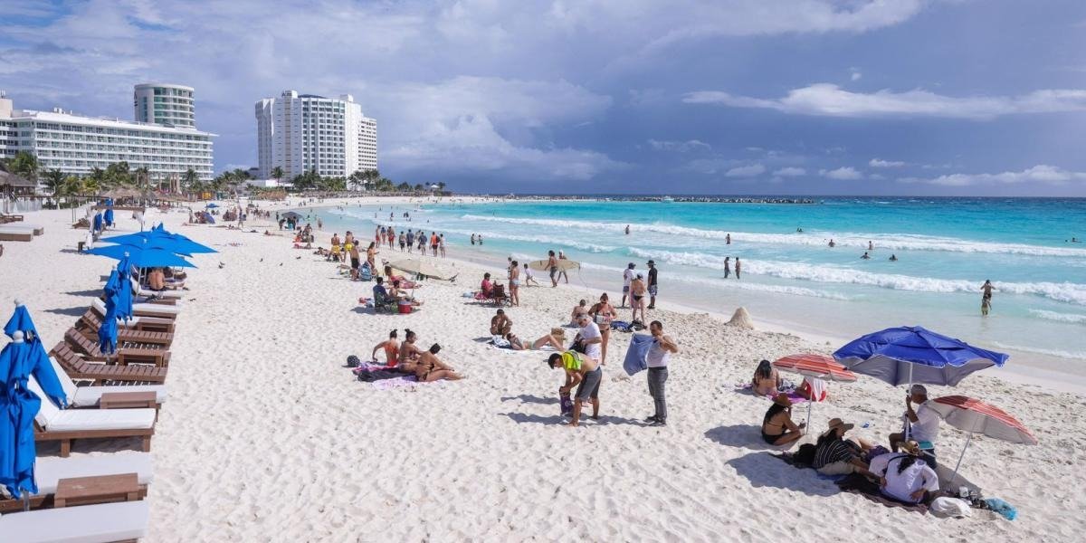 A beach in Quintana Roo, Mexico, where summer hotel occupancy fell below expectations