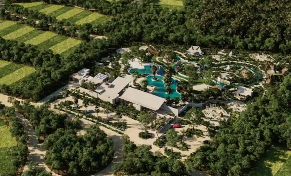 Aerial view of residential housing developments in Quintana Roo, Mexico