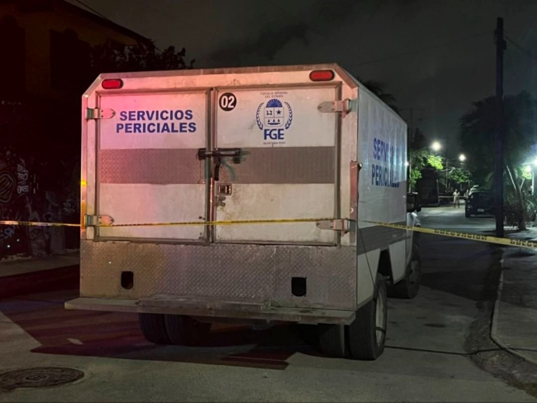 Scene of a shooting in Cozumel that left two people dead.