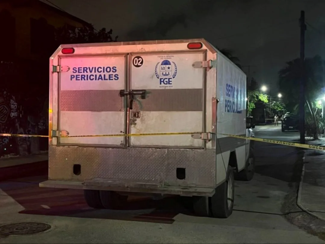 Scene of a shooting in Cozumel that left two people dead.