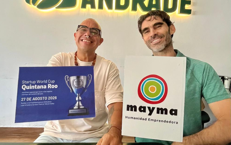 Entrepreneurs present their projects at the Startup World Cup semifinal in Playa del Carmen, Quintana Roo