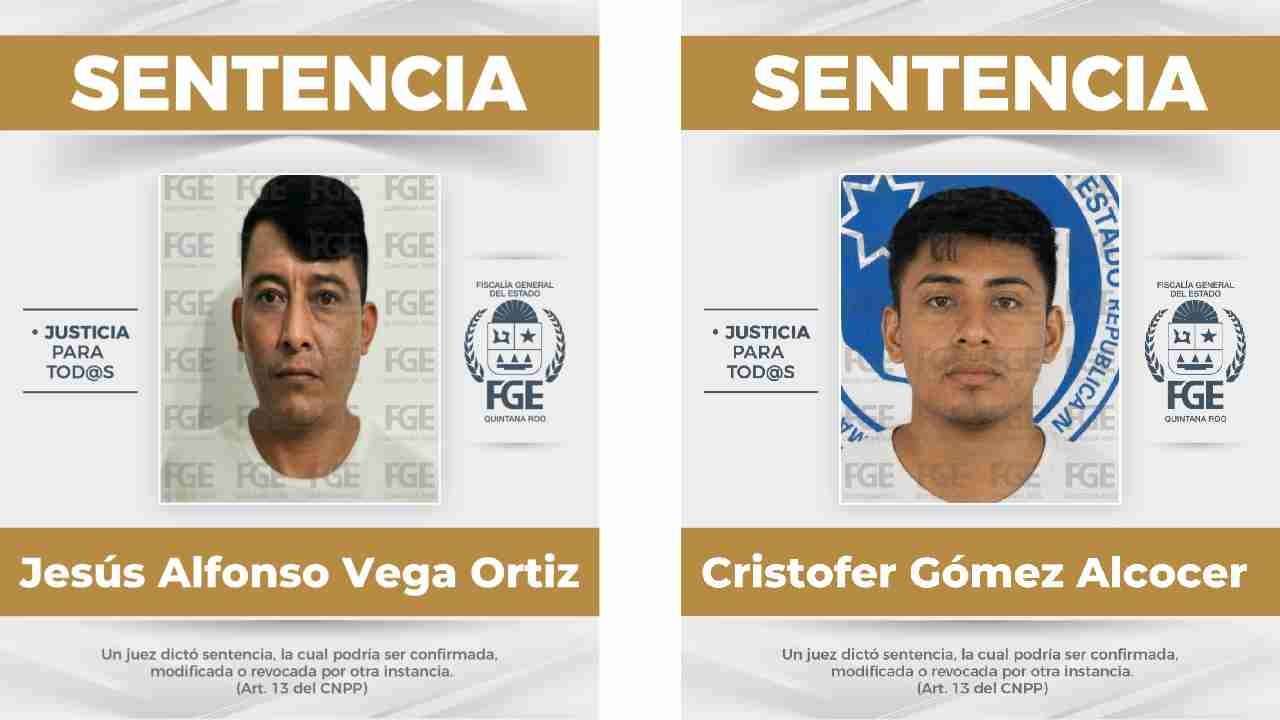 Two men sentenced for aggravated homicide in Cancun, Quintana Roo