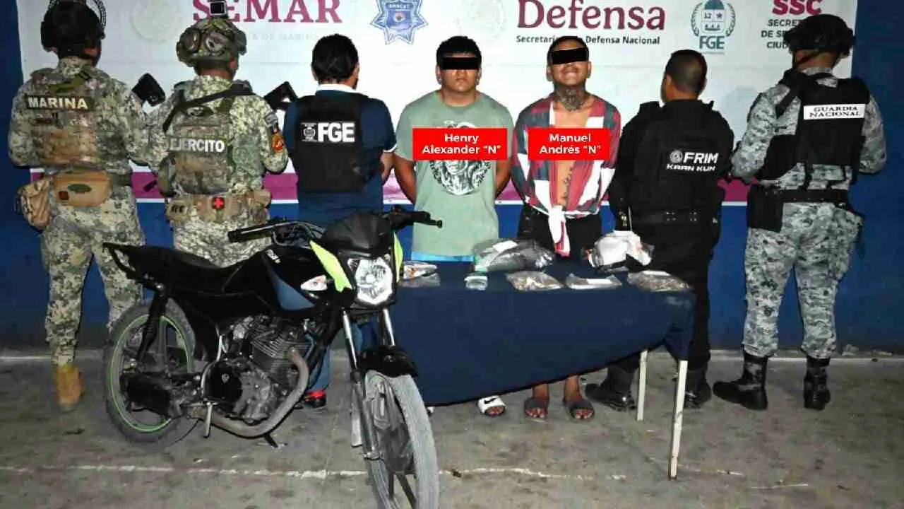 Two suspects in a Cancun robbery case, identified as Monkey and Capi.
