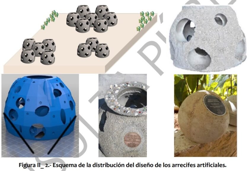 Artificial reef balls for the underwater cemetery project off Cancun, Mexico