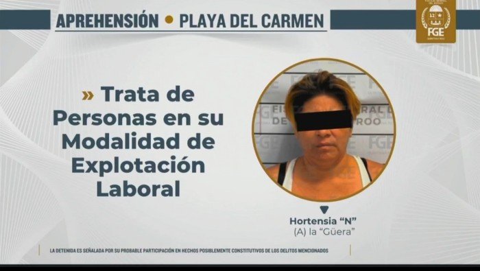 Hortensia N alias La Guera arrested for alleged labor exploitation of three teenagers