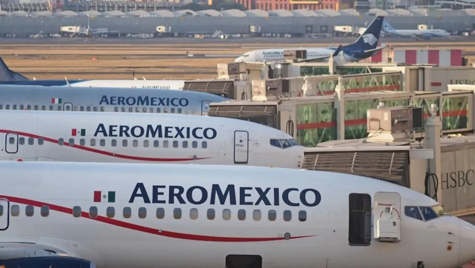 An Aeroméxico passenger aircraft parked on an airport tarmac