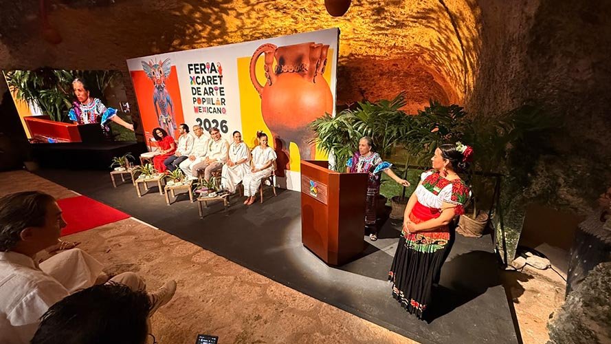Artisans display handmade crafts and textiles at the third Xcaret Folk Art Fair at Xcaret Park near Playa del Carmen, Quintana Roo