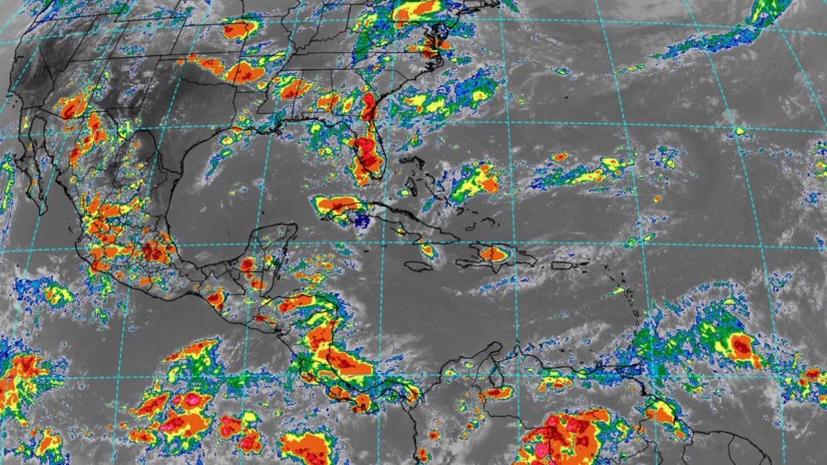 Satellite view of the Atlantic Ocean and Caribbean during a quiet hurricane season