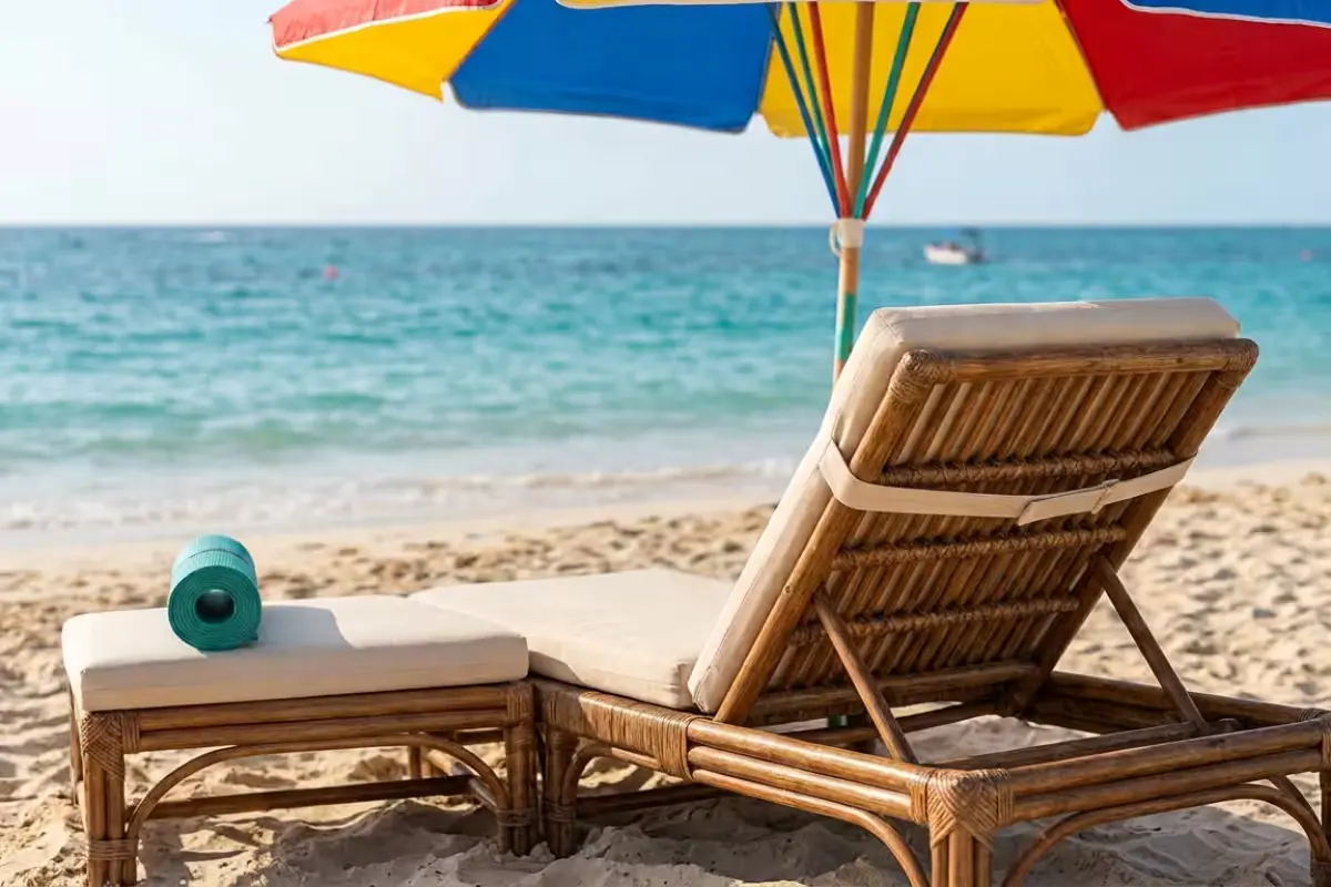Beach in Playa del Carmen, Quintana Roo, where visitors report being charged high fees for umbrellas and lounge chairs