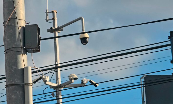 Surveillance camera connected to the C5 network in Quintana Roo