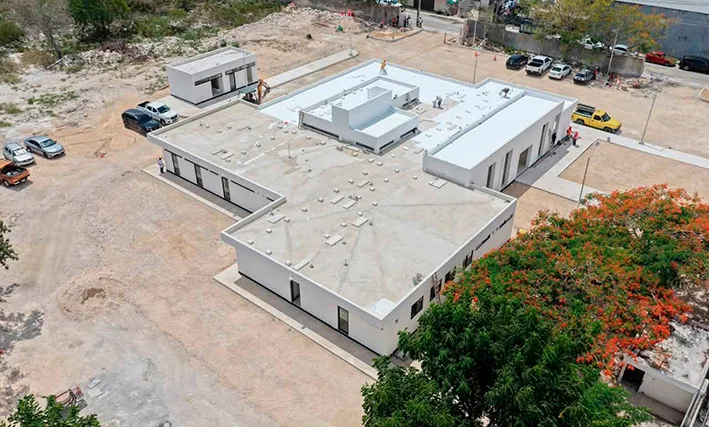 Construction of the first phase of the Animal Welfare Hospital in Supermanzana 99, Cancún