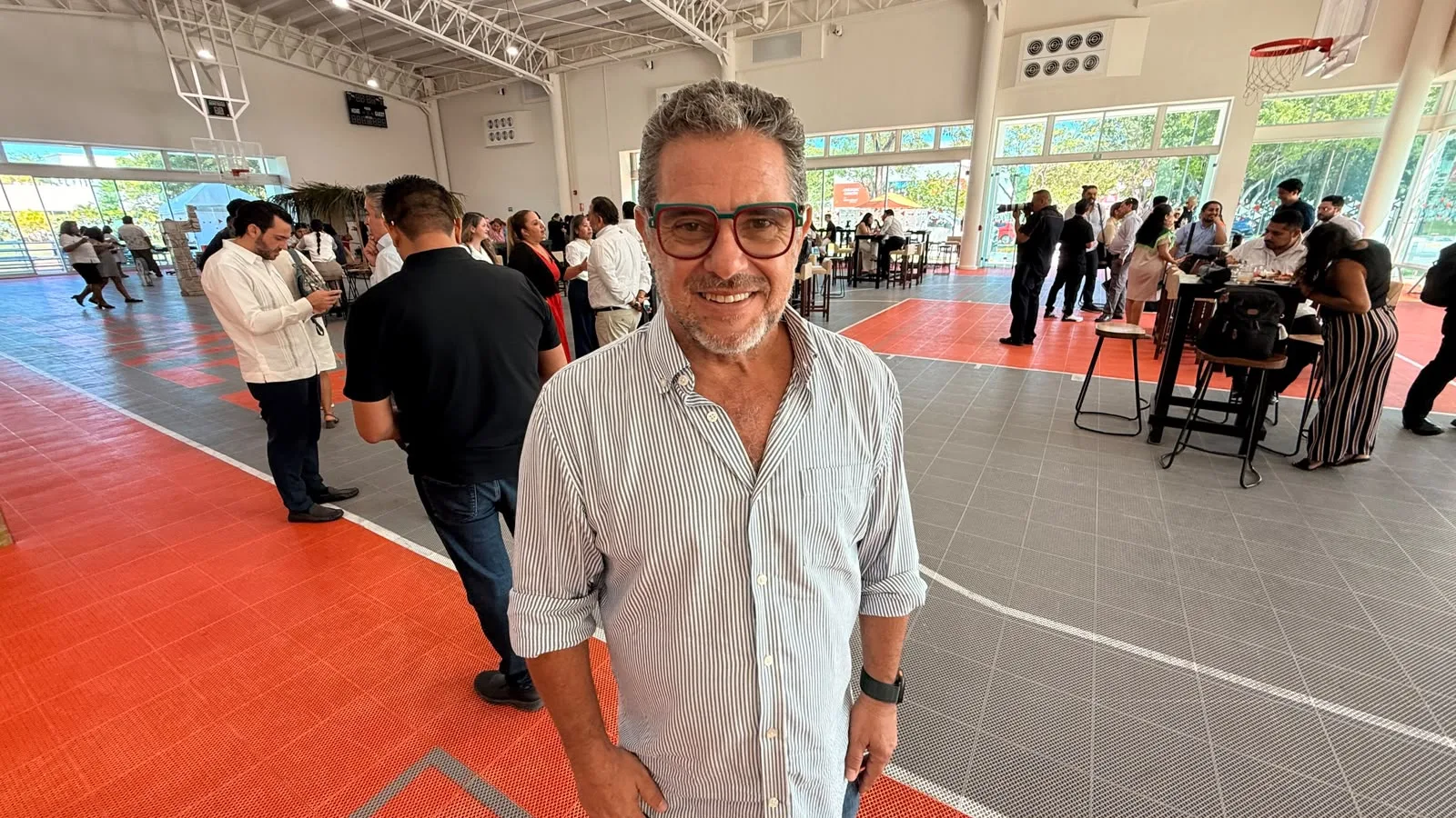 Carlos Marin Morales, president of the Coparmex Riviera Maya business group, speaking about the summer tourism slowdown