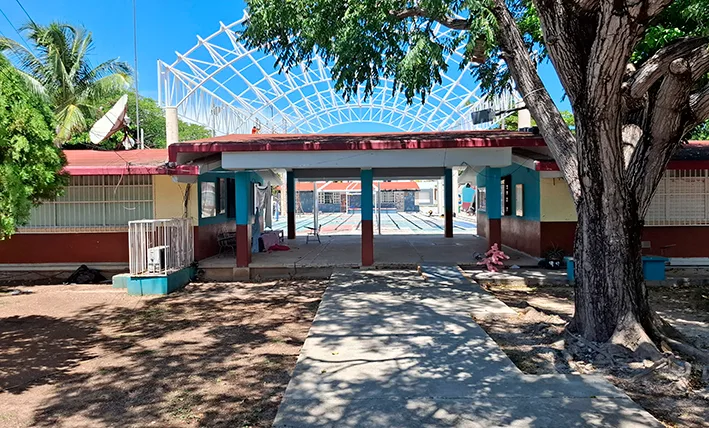 Cozumel school campus where students began the school year in remote learning due to construction work