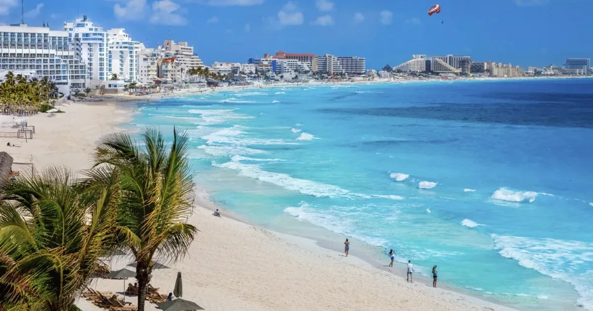Generation X tourists on a beach in Quintana Roo Mexico