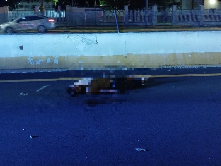 Police officers at the scene of a fatal traffic incident on Playa del Carmen Boulevard