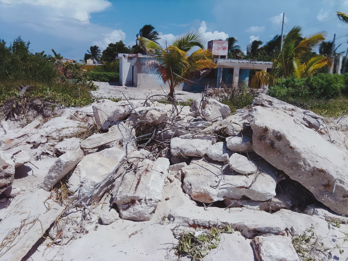 Cleared coastal dune terrain in Chabihau, Yobaín, Yucatán, where Profepa ordered a temporary shutdown of work that removed forest vegetation