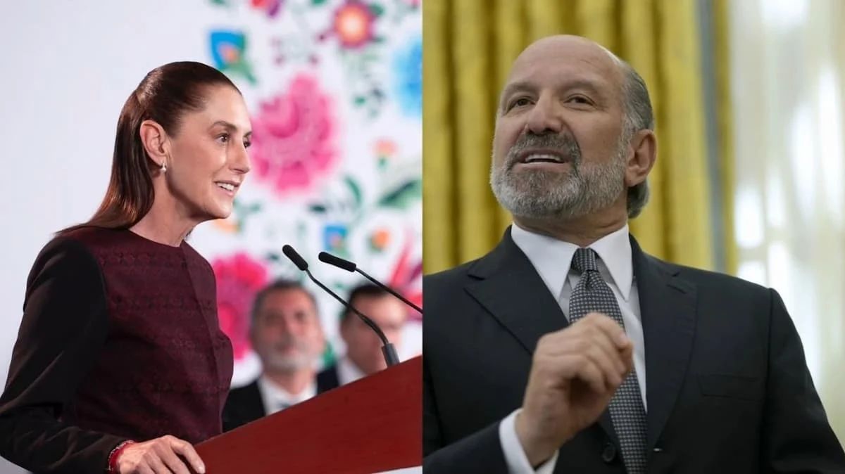 Mexican President Claudia Sheinbaum during a virtual meeting with US Commerce Secretary Howard Lutnick