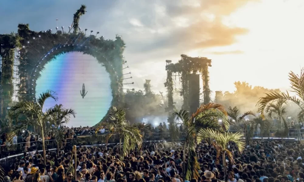 Tulum's coastal hotel zone and beach club, where large raves have raised concerns.