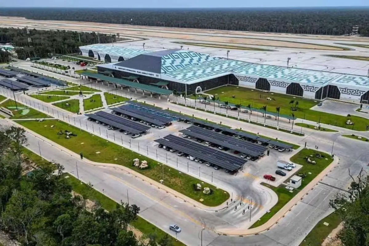 Terminal building of the Felipe Carrillo Puerto International Airport in Tulum, Quintana Roo