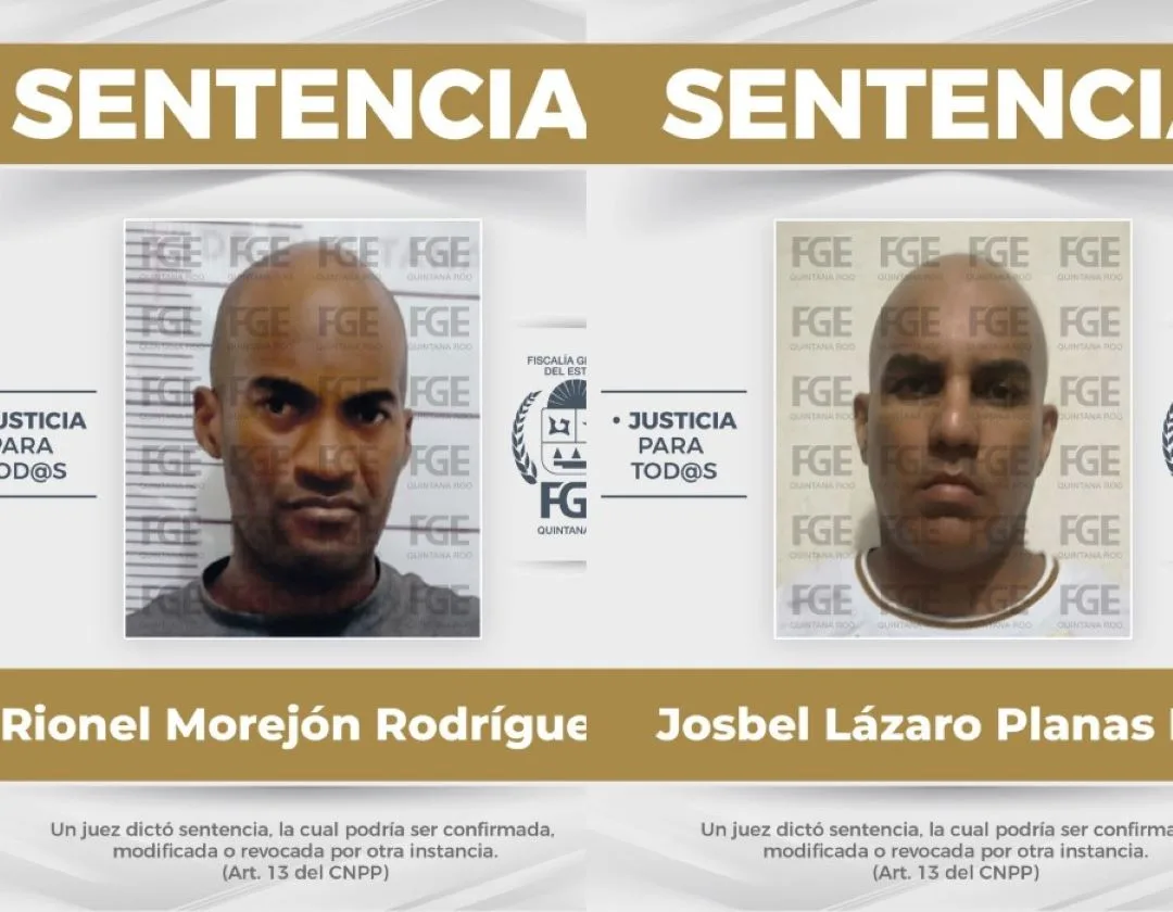 Yosbel Lázaro Planas Pita and Roinel Morejón Rodríguez, convicted of aggravated kidnapping in Cancun.