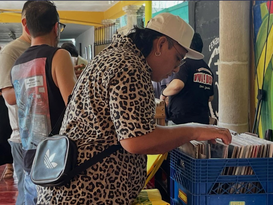 Vendors and attendees at the Viva la Disco record fair in Merida, Yucatan.