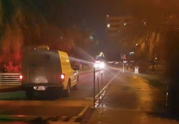 Parking lot of a hotel in Cancun's Hotel Zone where a woman allegedly stabbed her partner during a jealous argument