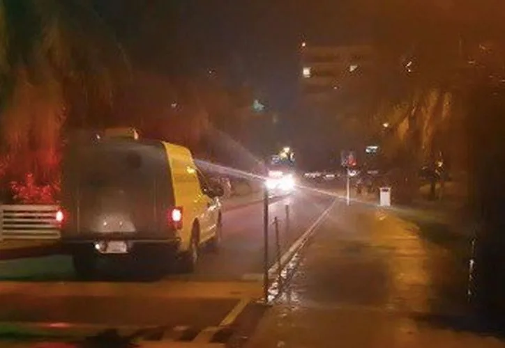Parking lot of a hotel in Cancun's Hotel Zone where a woman allegedly stabbed her partner during a jealous argument
