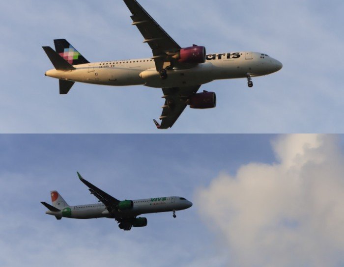 Travelers and aircraft at Cancún International Airport during a day of heavy rainfall that diverted two flights to Mérida