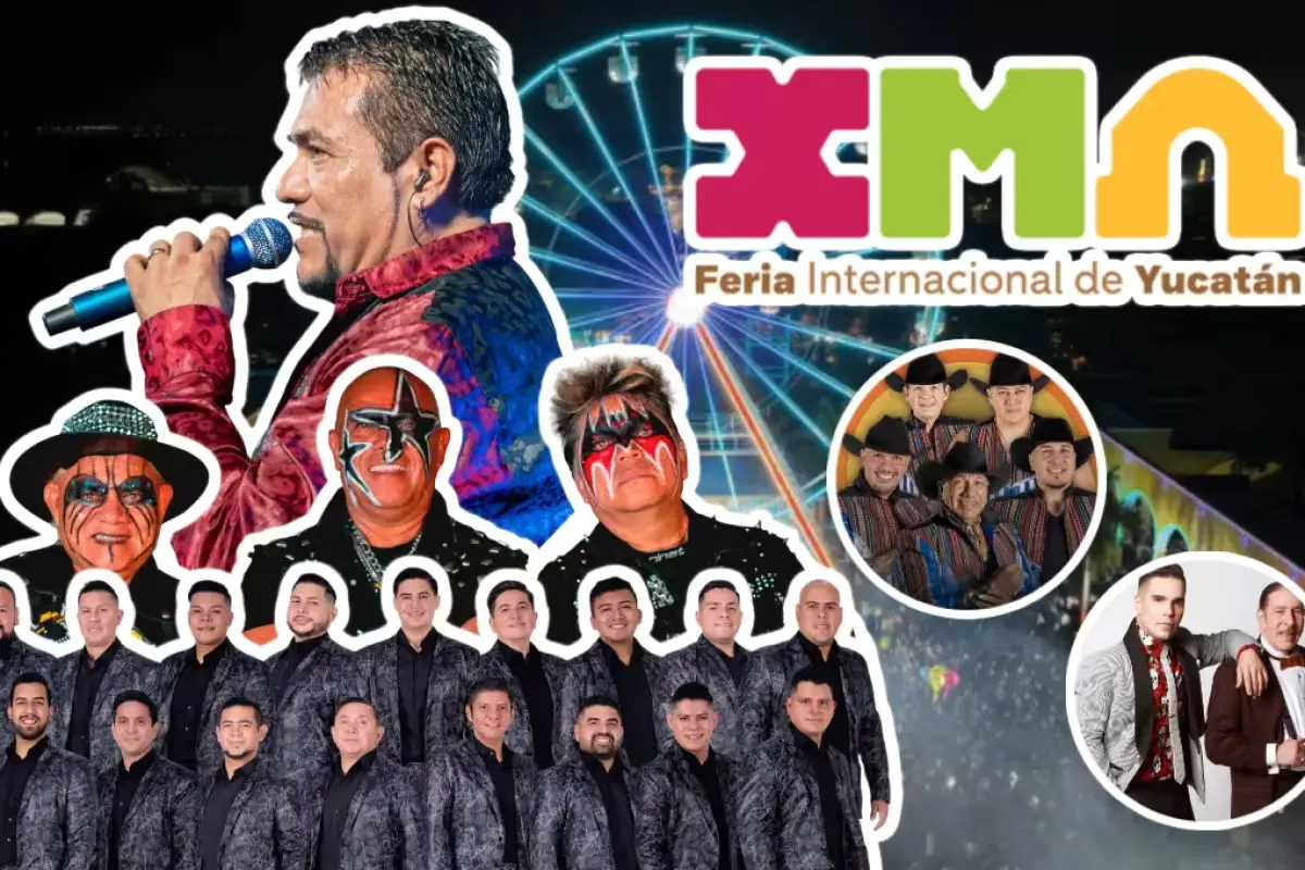 Crowds gathered in front of a concert stage at the Feria Yucatán Xmatkuil fairgrounds south of Mérida