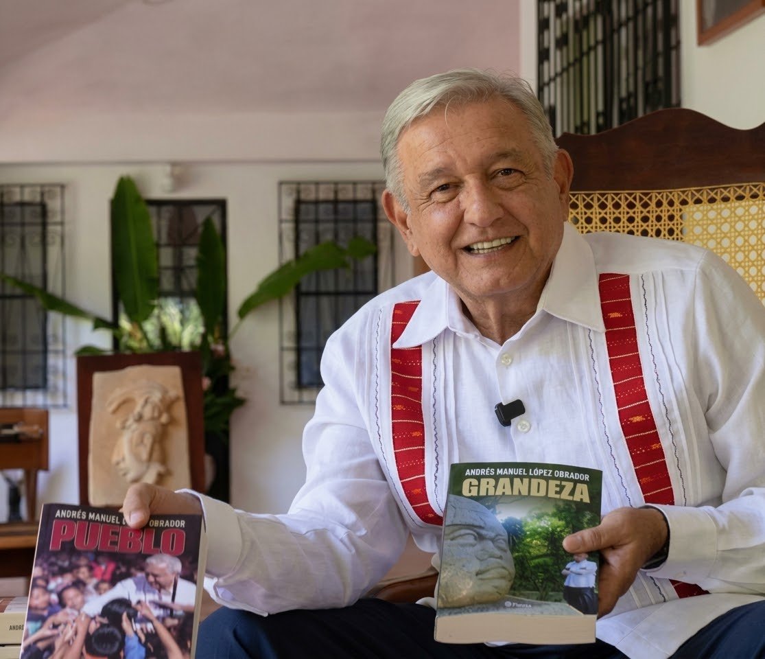 Former Mexican President Andrés Manuel López Obrador speaking in a video message recorded at his home in Palenque, Chiapas