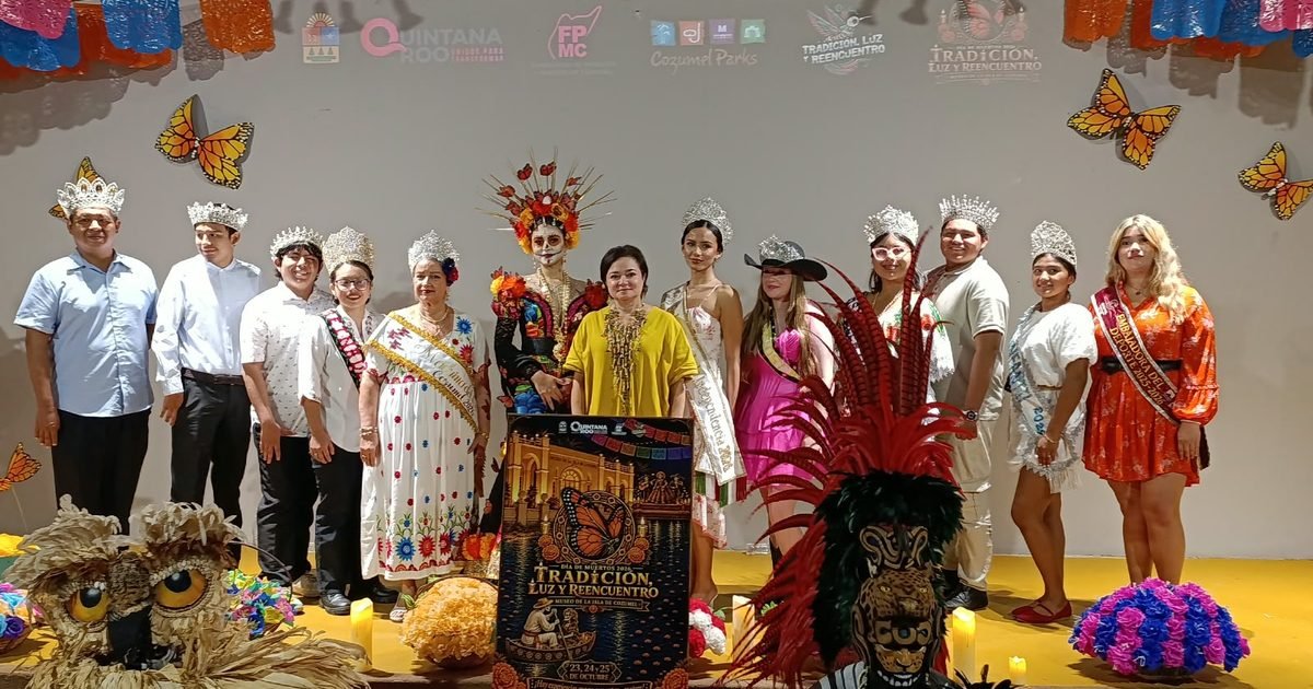 A monarch butterfly, the official image of the second Cozumel Day of the Dead festival dedicated to the culture of Michoacán