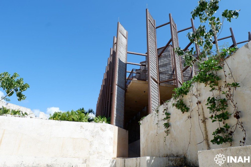 Archaeological pieces from Olmec, Teotihuacan, Mexica and other Mesoamerican cultures on display at the Museo Regional de la Costa Oriental in Tulum, Quintana Roo