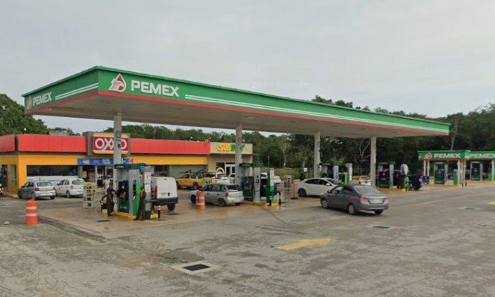 Pemex gas station pumps along Federal Highway 307 in Playa del Carmen, where a US family says attendants forced them to pay 150 dollars for a partial tank of gasoline