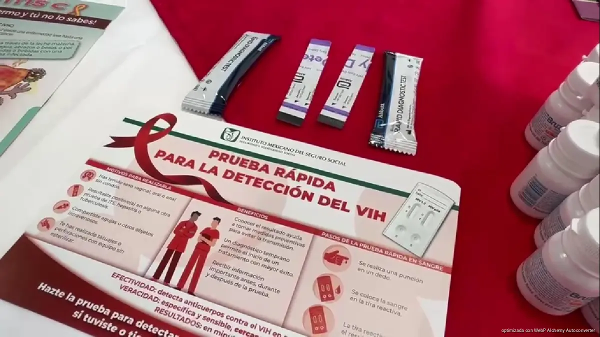 A health worker prepares rapid HIV tests during a community testing drive in Playa del Carmen, Quintana Roo