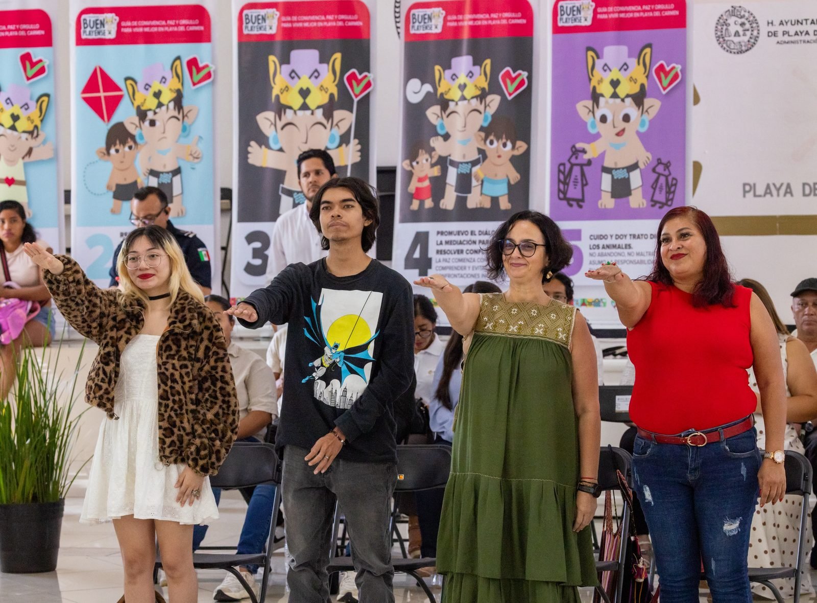New council members and municipal officials at the first ordinary session of Playa del Carmen's Council for Peace and Civic Justice