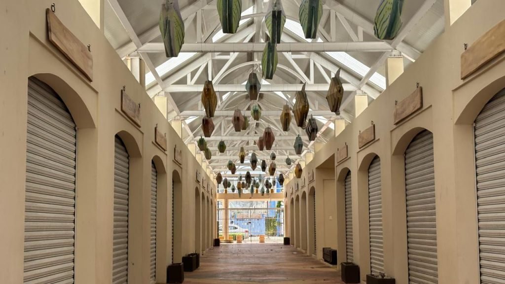 Exterior view of the newly remodeled Puerto Juárez municipal market in Cancún, Quintana Roo