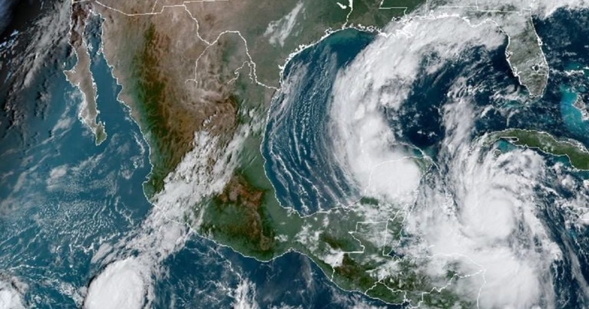Storm clouds gather over the Caribbean coastline of Quintana Roo during the 2026 Atlantic hurricane season