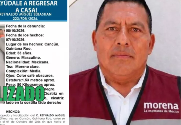 Reynaldo Miguel Sebastián, a Quintana Roo education official and Morena founder who was reported missing and later found alive in Cancún
