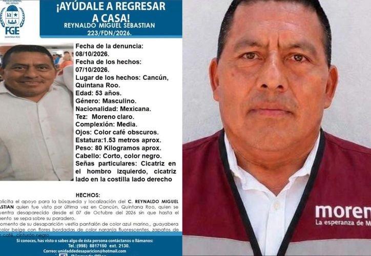 Reynaldo Miguel Sebastián, planning director for Quintana Roo's Education Department in the northern zone, who was reported missing in Cancún before being found