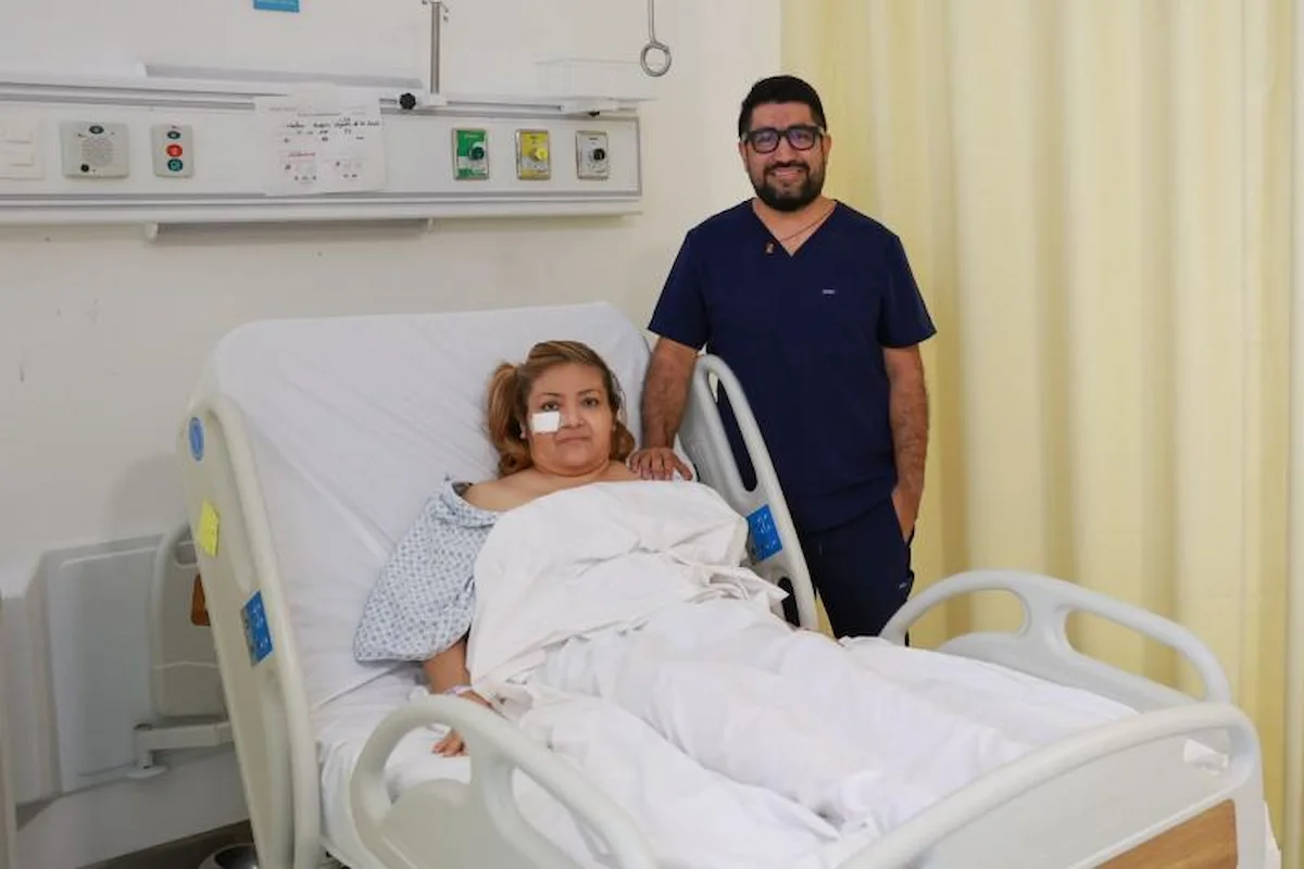 Alejandra Caballero Góngora, 52, recovering at Hospital O'Horán in Mérida after becoming the first patient there to undergo robotic appendix surgery