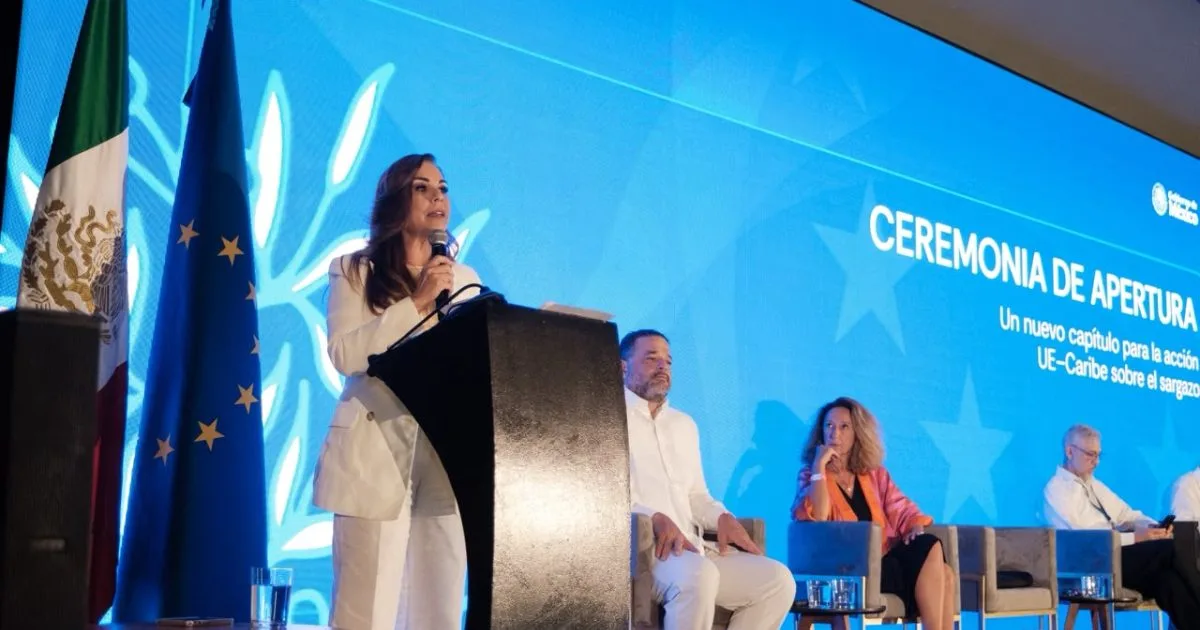 Governor Mara Lezama opens the 4th EU-Caribbean Global Gateway Conference on Sargassum in Cancún, Quintana Roo
