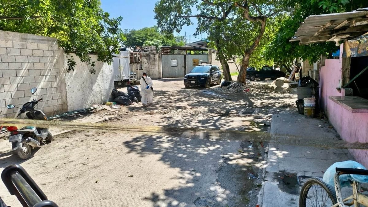 Trash containers along a Playa del Carmen street where the body of a homeless man was discovered in the El Fundador neighborhood